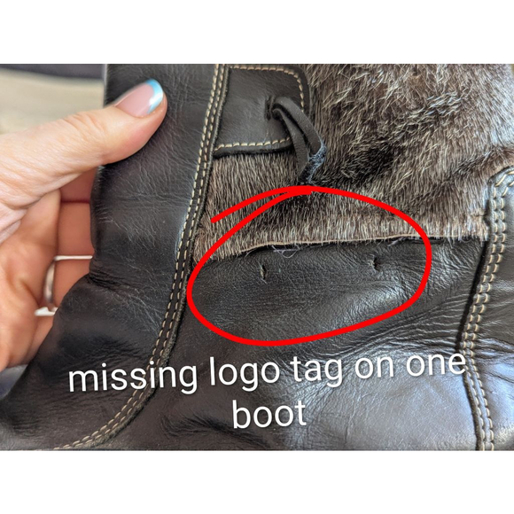 BILODEAU | Leather Winter Ankle Boots With Seal Fur Trim Size 9.5 - Picture 12 of 13